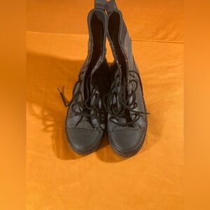 Black Lace-Up Women's Boots